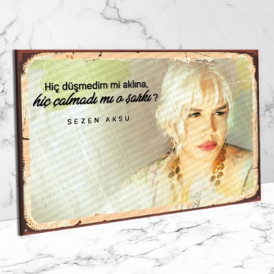 Sezen AksuRetro Ahşap Poster