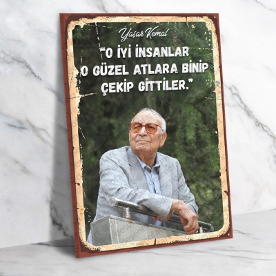 Yaşar Kemal Ahşap Poster