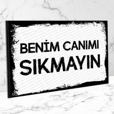  Benim canımı sıkmayın. Retro Ahşap Poster