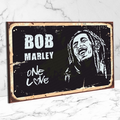 Bob Marley Ahşap Retro Vintage Poster 