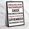  İncinmişsin dedi :) Retro Ahşap Poster