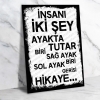 İnsanı iki şey... Retro Ahşap Poster