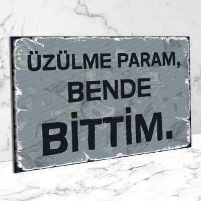 Üzülme param... Retro Ahşap Poster