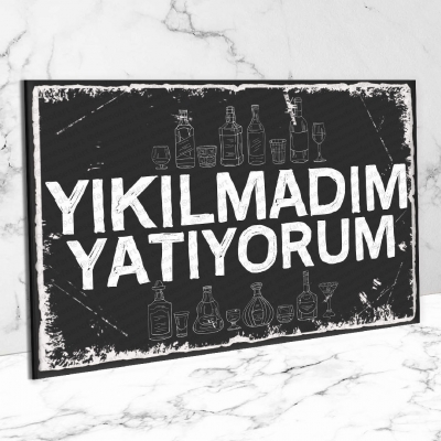 Yıkılmadım... Retro Ahşap Poster