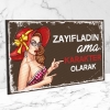 Zayıfladın ama ???? Retro Ahşap Poster