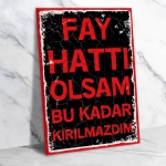 Fay Hattı Olsam... Ahşap Retro Poster