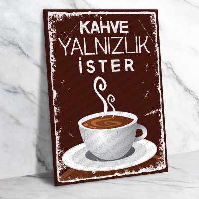 Kahve Retro Ahşap Poster
