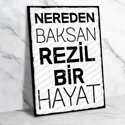 Nereden baksan... Retro Ahşap Poster