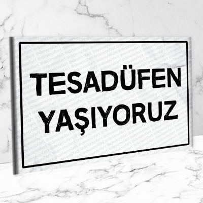 Tesadüfen Yaşıyoruz  Retro Ahşap Poster