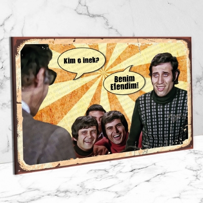 Yeşilçam Hababam Sınıfı Retro Ahşap Poster