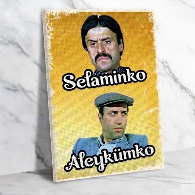 Selaminko Aleykümko Yeşilçam Retro Ahşap Poster