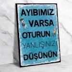 Ayıbımız Varsa...:) Ahşap Retro Poster