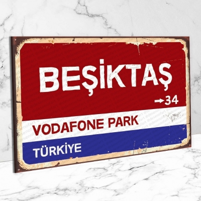 Beşiktaş Ahşap Retro Poster