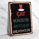 Çay  Ahşap Retro Poster