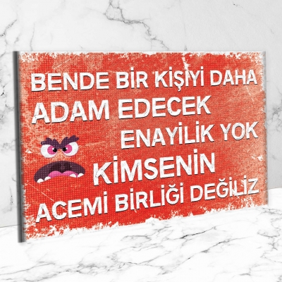 Enayilik yok... Ahşap Retro Poster