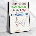 Her şeyin başı sağlık Ahşap Retro Poster