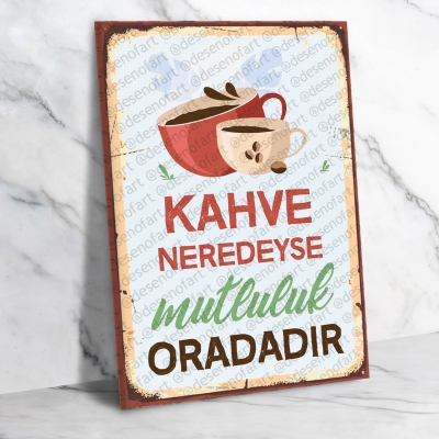 Kahve Retro Ahşap Poster