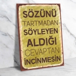 Sözünü Tartmadan Söyleyen... Ahşap Retro Poster