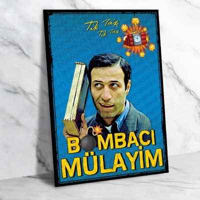 Yeşilçam Kemal Sunal Bombacı Mülayim  Retro Ahşap Poster