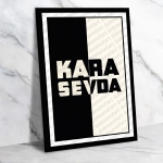 Beşiktaş Kara Sevda Ahşap Retro Poster