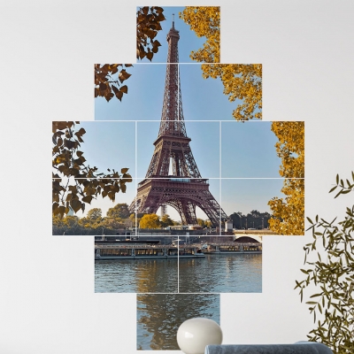 Paris Eyfel Kulesi 12 Parçalı Ahşap Mdf Tablo Seti