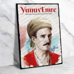 Yunus Emre Ahşap Retro Poster