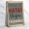 Adorno - Yanlış hayat doğru yaşanmaz - Ahşap Retro Poster