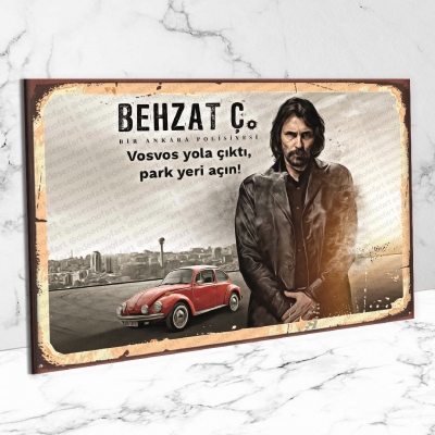 Behzat Ç. Retro Ahşap Poster