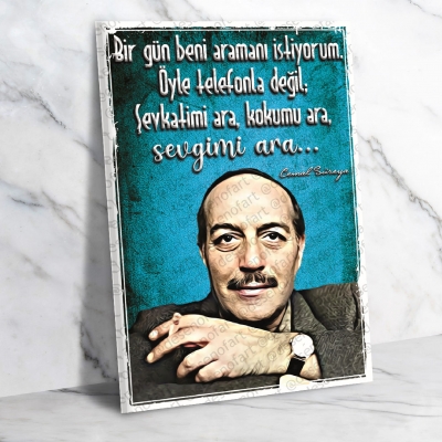 Cemal Süreya Ahşap Poster