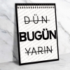 Dün Bugun Yarın Retro Ahşap Poster