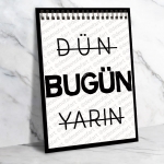 Dün Bugun Yarın Ahşap Retro Poster