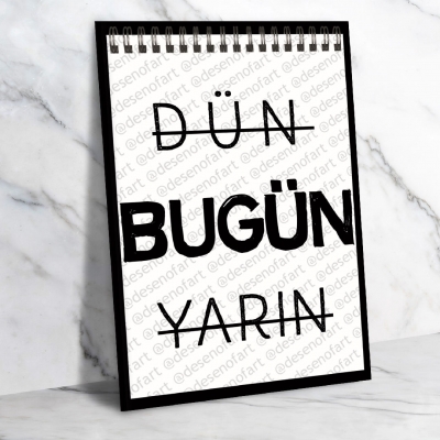 Dün Bugun Yarın Retro Ahşap Poster