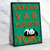 Acelem var Koşasım Yok Ahşap Retro Poster