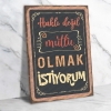 Haklı Değil Mutlu Olmak İstiyorum Ahşap Retro Poster