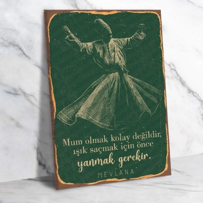 Mevlana  Ahşap Poster