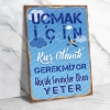 Uçmak için kuş olmak gerekmiyor küçük sevinçler olsun yeter Ahşap Retro Poster