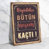 Büyüdükçe bütün neşem kaçtı Ahşap Retro Poster