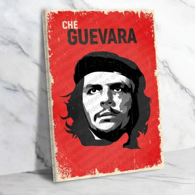 Che Guevara Ahşap Retro Poster