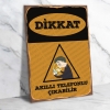 Dikkat Akıllı Telefon Çıkabilir Ahşap Retro Poster