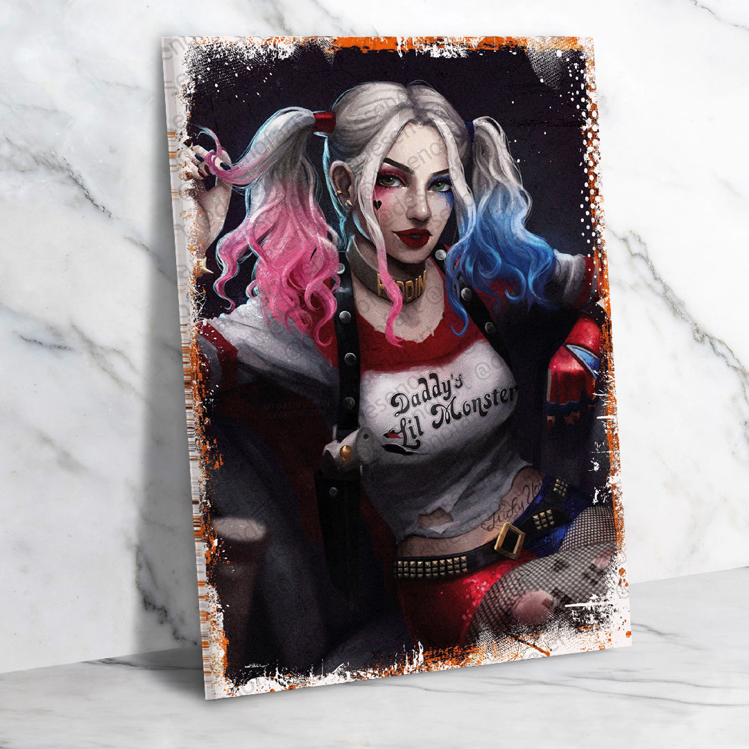 Harley Quinn Ahşap Retro Vintage Poster 