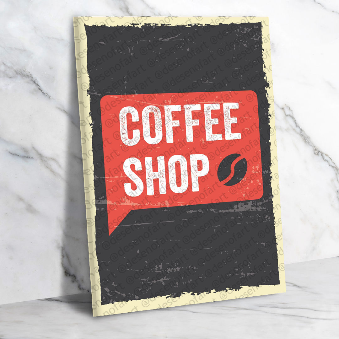 Coffee Shop Ahşap Retro Vintage Poster 