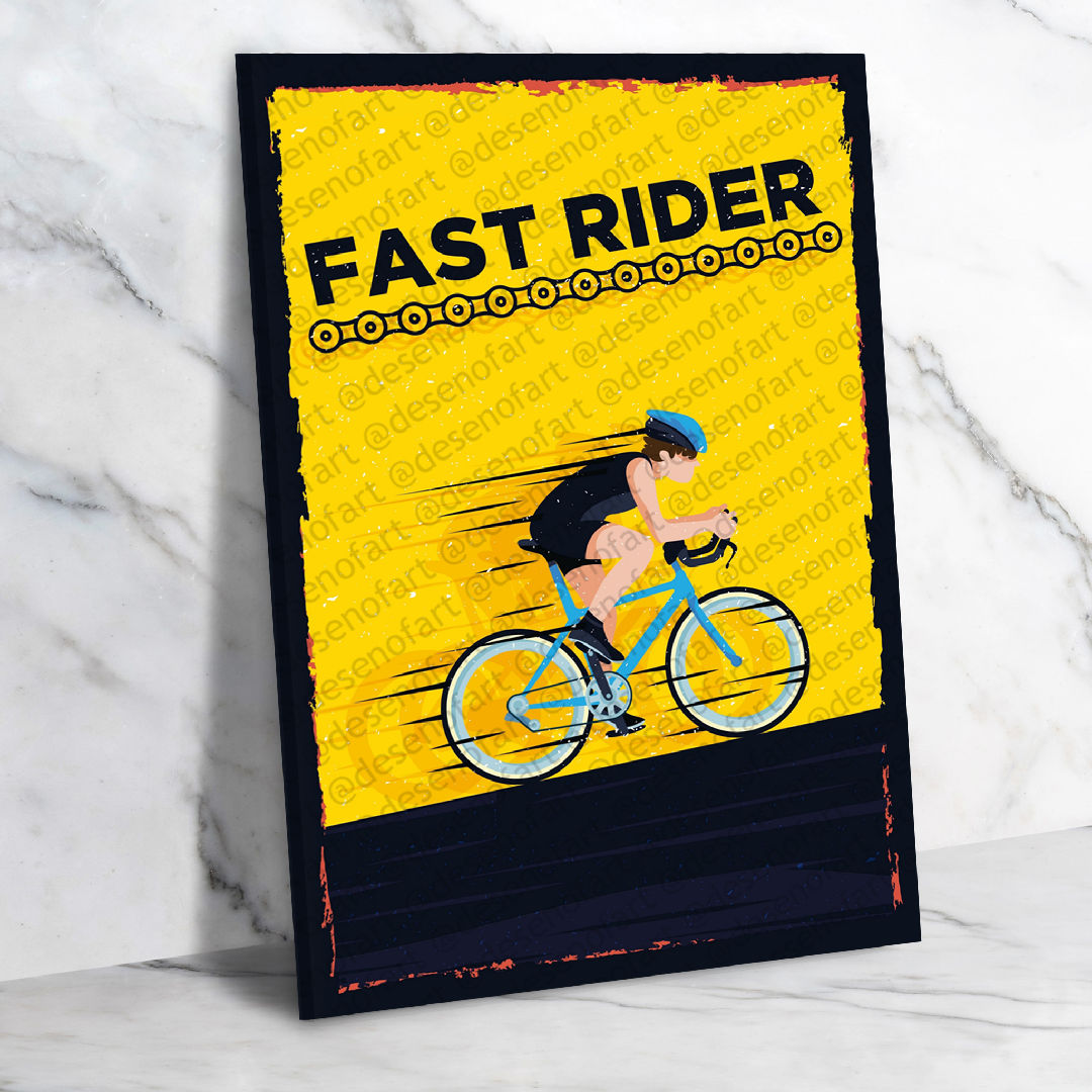 Fast Rider Ahşap Retro Vintage Poster 