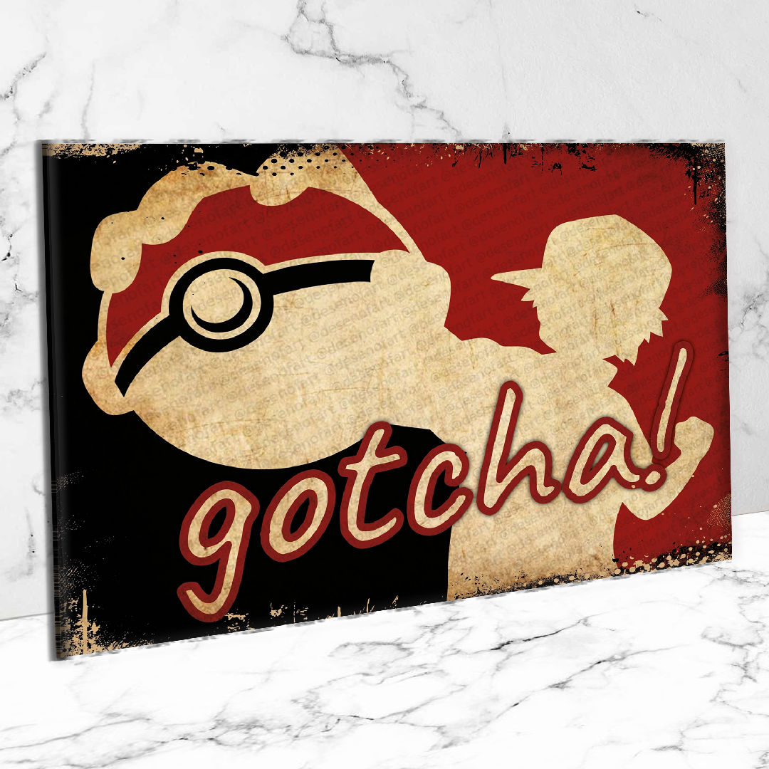 Gotcha Ahşap Retro Vintage Poster 