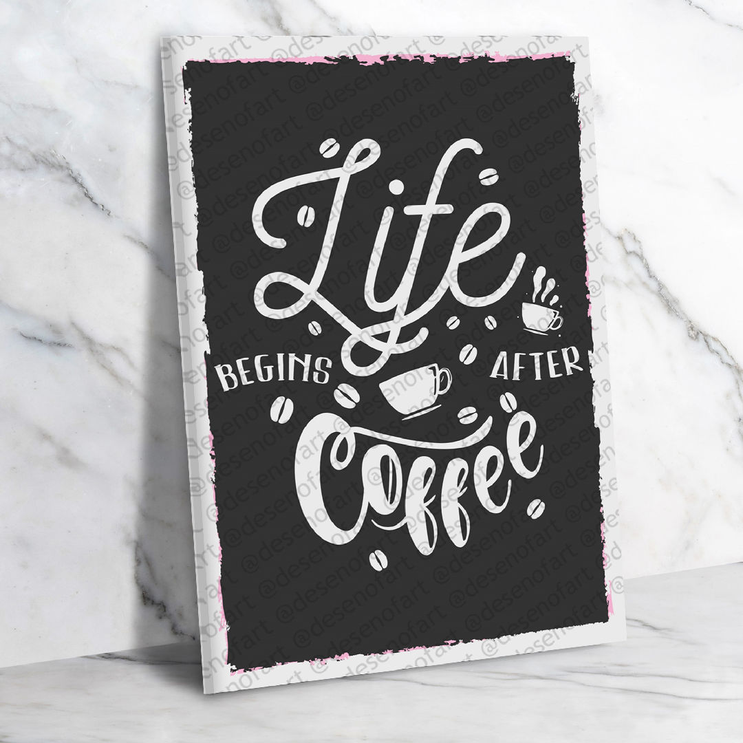 Life Coffee Ahşap Retro Vintage Poster 