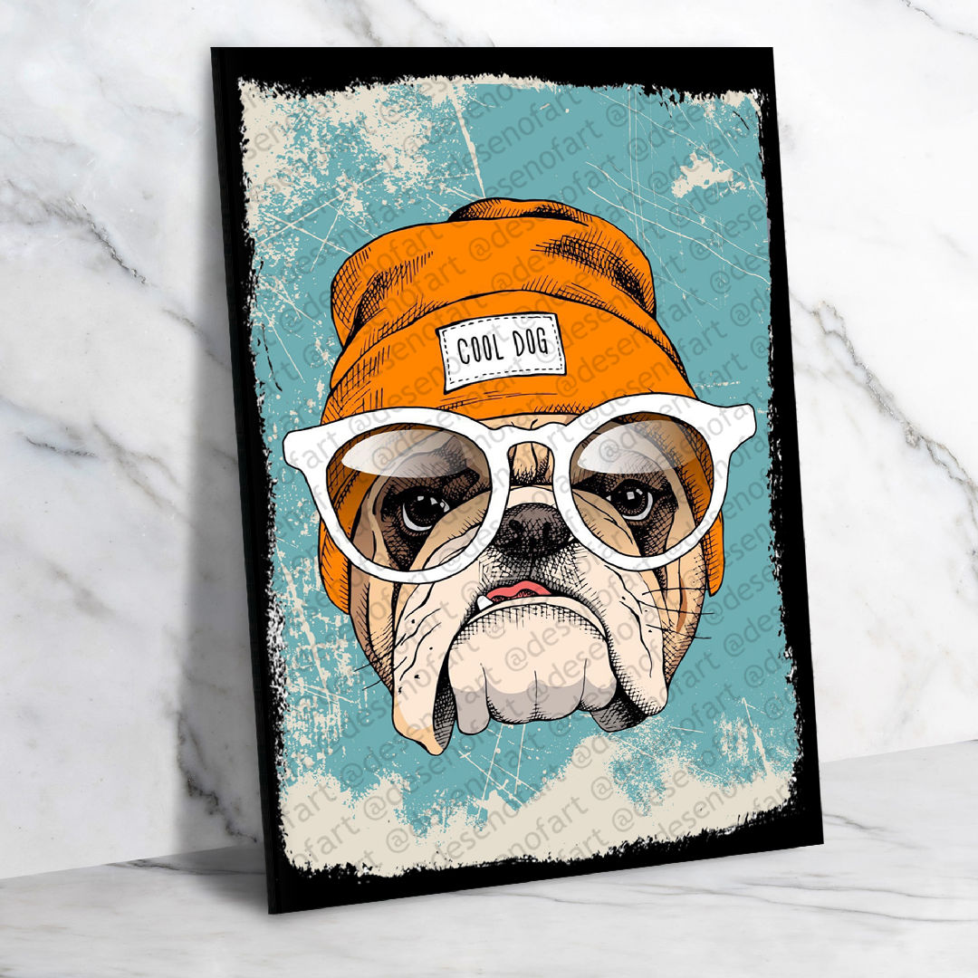 Cool Dog Ahşap Retro Vintage Poster 