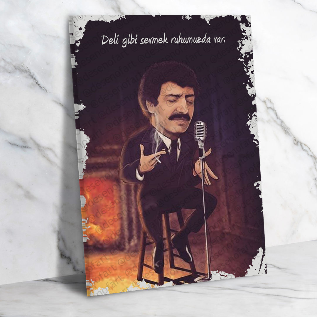 Müslüm Gürses Ahşap Retro Vintage Poster 