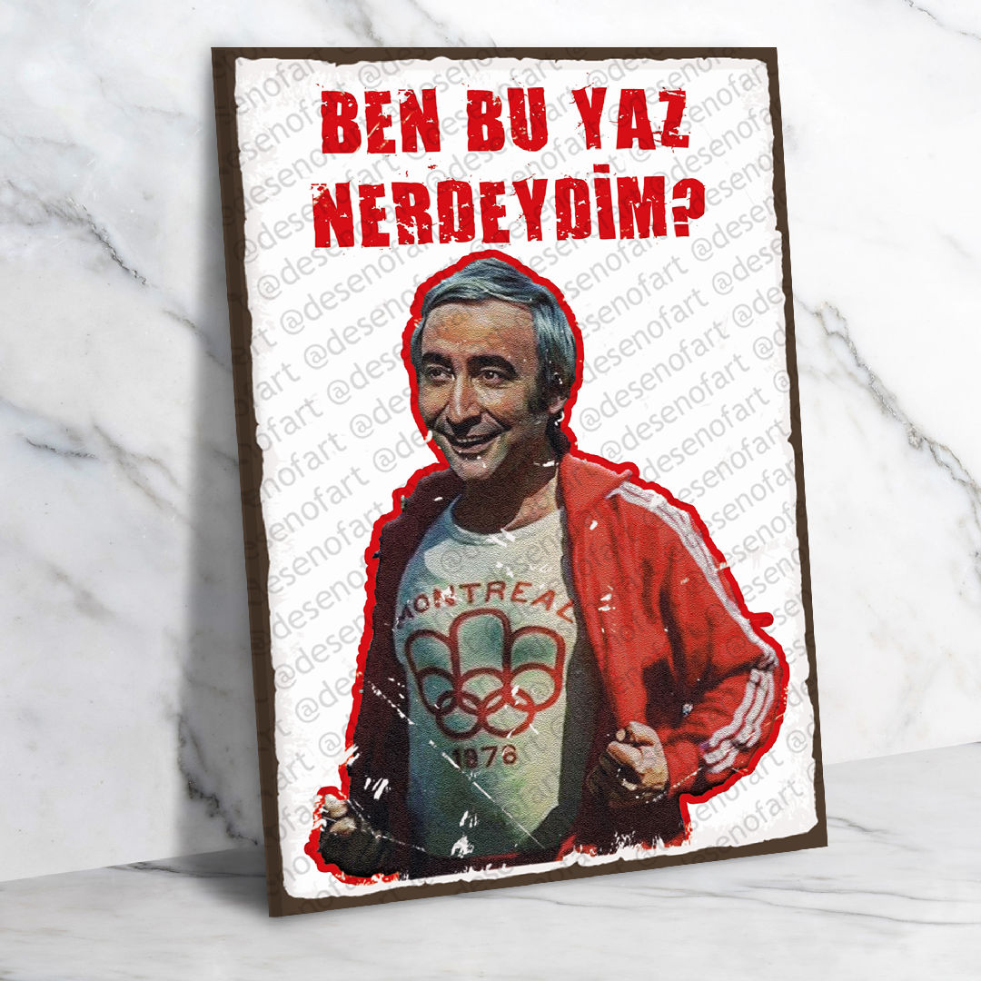 Şener Şen Yeşilçam Ahşap Retro Vintage Poster 