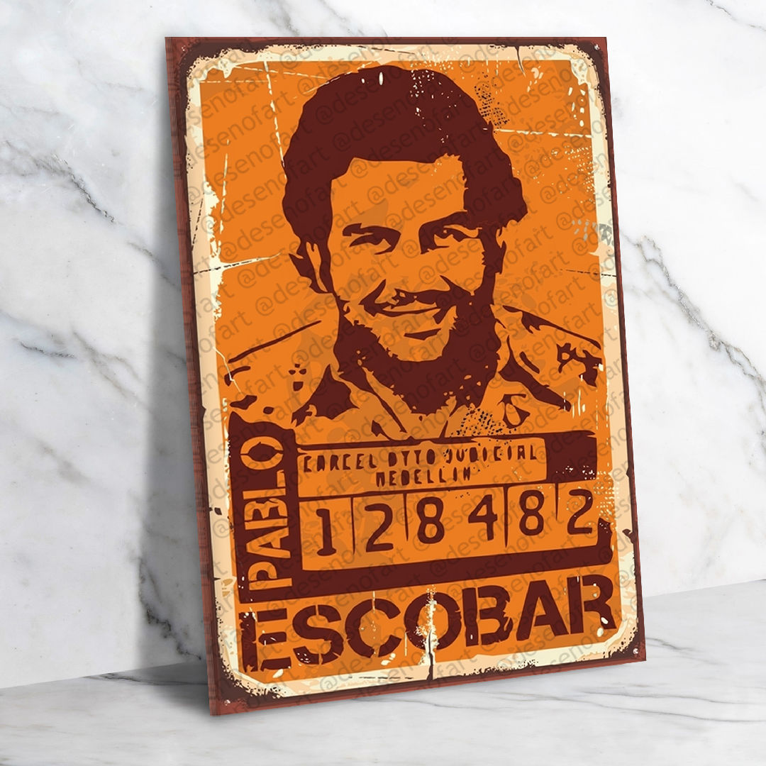 Escobar Ahşap Retro Vintage Poster 