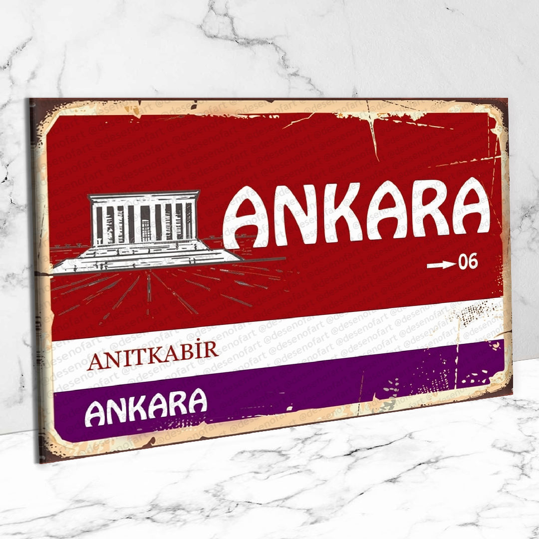 Ankara Ahşap Retro Vintage Poster 