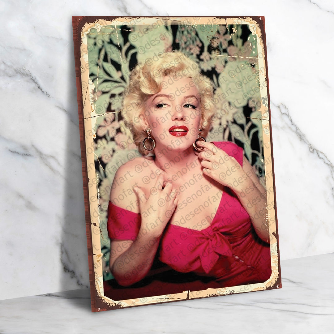 Marilyn Monroe Ahşap Retro Vintage Poster 